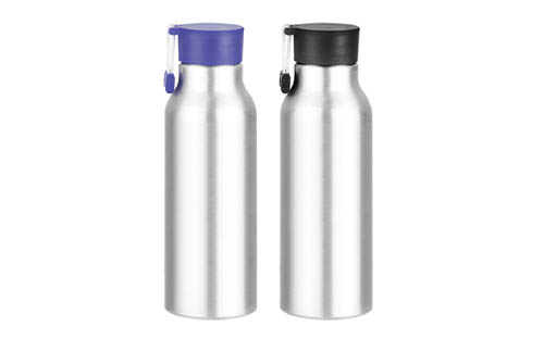 Aluminum Water Bottle with Handle and Flat Sports Cap