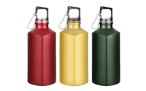 500ml Geometric Triangle Aluminum Water Bottle | Non-Roll Design