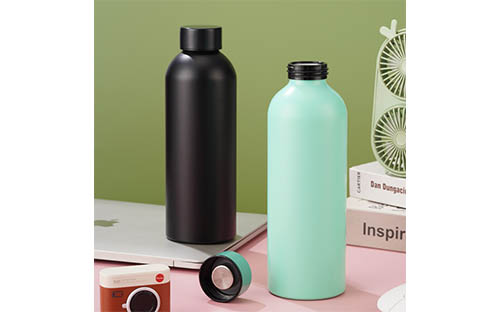 Flat Steel Lid Sports Aluminum Bottle
